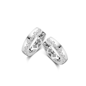 Boucles d'oreilles One More  Ischia Basics Diamants Or Blanc