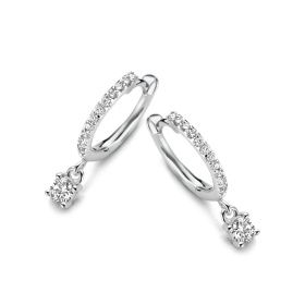 Boucles d'oreilles One More Créoles Ischia Basics Diamants Or Blanc