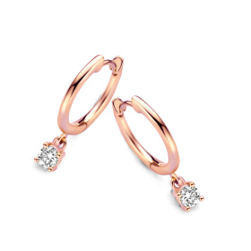 Boucles d'oreilles One More Créoles Ischia Basics Diamants Or Rose