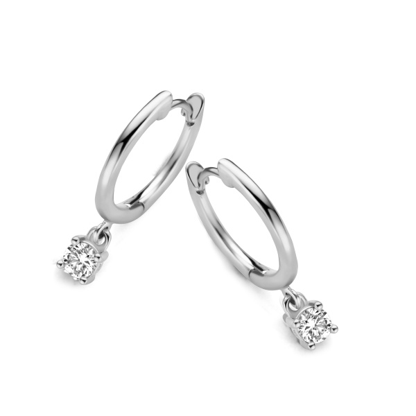 Boucles d'oreilles One More Créoles Ischia Basics Diamants Or Blanc