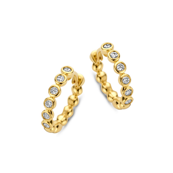 Boucles d'oreilles One More Créoles Ischia Basics Diamants Or Jaune