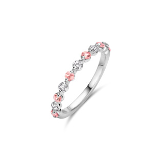 Bague One More  Ischia Basics saphir rose et Diamants Or Blanc