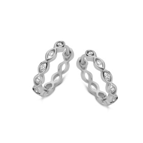 Boucles d'oreilles One More Créoles Ischia Basics Diamants Or Blanc