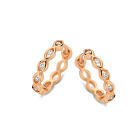 Boucles d'oreilles One More Créoles Ischia Basics Diamants Or Rose