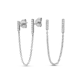 Boucles d'oreilles One More  Ischia Basics Diamants Or Blanc