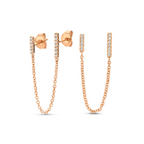 Boucles d'oreilles One More  Ischia Basics Diamants Or Rose