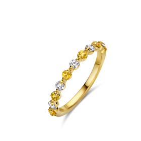 Bague One More  Ischia Basics saphir jaune et Diamants Or Jaune
