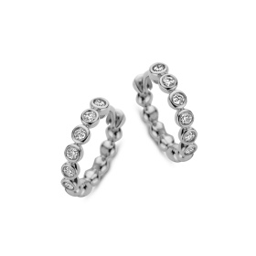 Boucles d'oreilles One More Créoles Ischia Basics Diamants Or Blanc