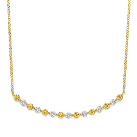 Collier One More  Ischia Basics saphir jaune et Diamants Or Jaune