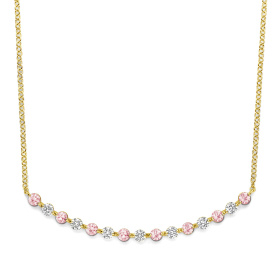 Collier One More  Ischia Basics saphir rose et Diamants Or Jaune