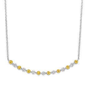 Collier One More  Ischia Basics saphir jaune et Diamants Or Blanc