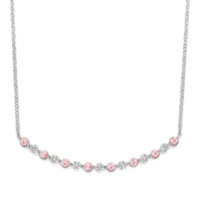 Collier One More  Ischia Basics saphir rose et Diamants Or Blanc