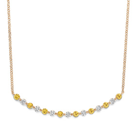 Collier One More  Ischia Basics saphir jaune et Diamants Or Rose