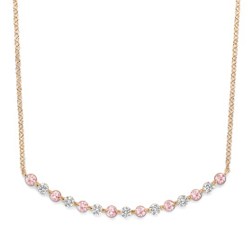 Collier One More  Ischia Basics saphir rose et Diamants Or Rose