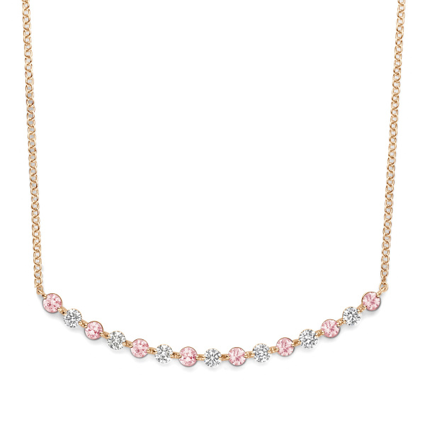 Collier One More  Ischia Basics saphir rose et Diamants Or Rose