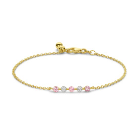 Bracelet One More  Ischia Basics saphir rose et Diamants Or Jaune