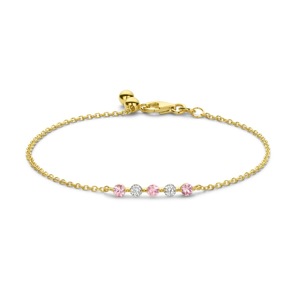 Bracelet One More  Ischia Basics saphir rose et Diamants Or Jaune