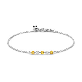 Bracelet One More  Ischia Basics saphir jaune et Diamants Or Blanc