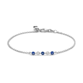 Bracelet One More  Ischia Basics saphir bleu et Diamants Or Blanc
