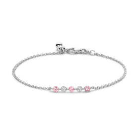 Bracelet One More  Ischia Basics saphir rose et Diamants Or Blanc