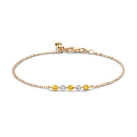 Bracelet One More  Ischia Basics saphir jaune et Diamants Or Rose