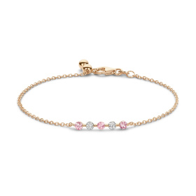 Bracelet One More  Ischia Basics saphir rose et Diamants Or Rose