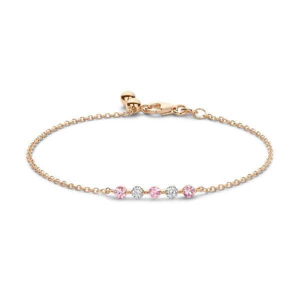 Bracelet One More  Ischia Basics saphir rose et Diamants Or Rose