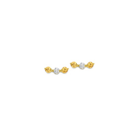 Boucles d'oreilles One More  Ischia Basics saphir jaune et Diamants Or Jaune