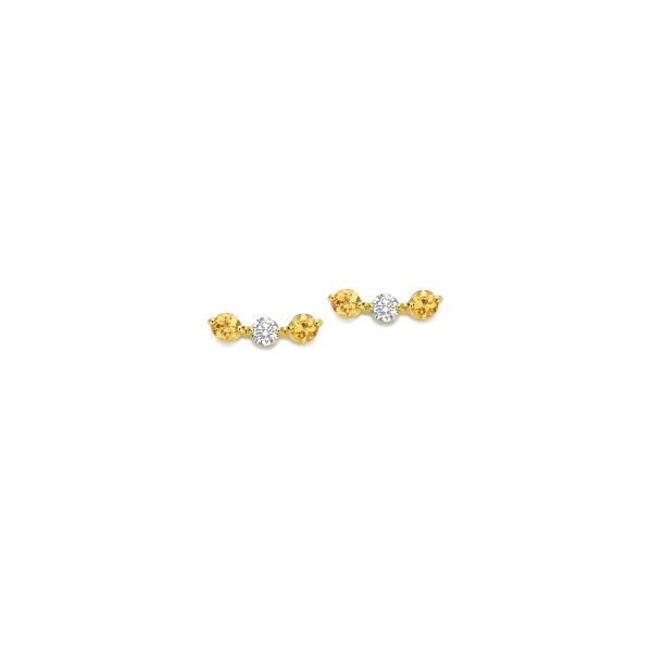 Boucles d'oreilles One More  Ischia Basics saphir jaune et Diamants Or Jaune
