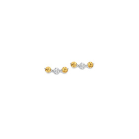 Boucles d'oreilles One More  Ischia Basics saphir jaune et Diamants Or Blanc