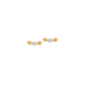 Boucles d'oreilles One More  Ischia Basics saphir jaune et Diamants Or Rose
