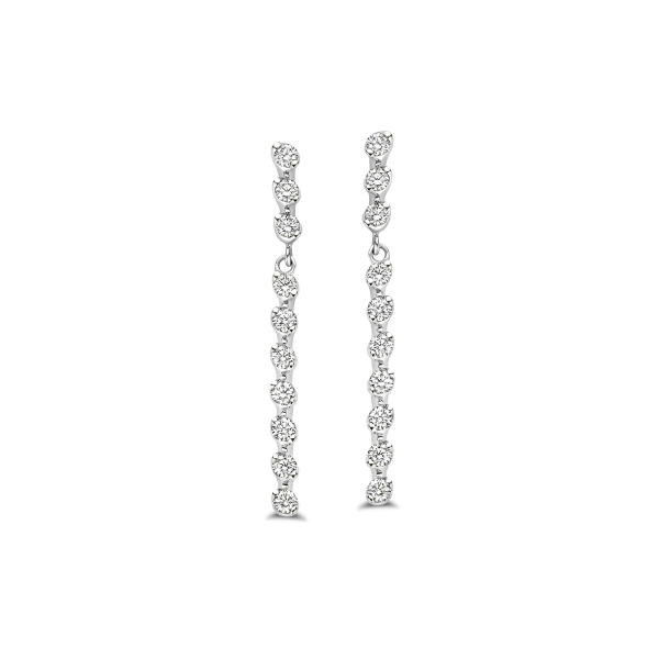 Boucles d'oreilles One More  Ischia Basics Diamants Or Blanc