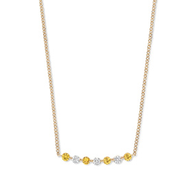 Collier One More  Ischia Basics saphir jaune et Diamants Or Rose