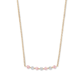 Collier One More  Ischia Basics saphir rose et Diamants Or Rose