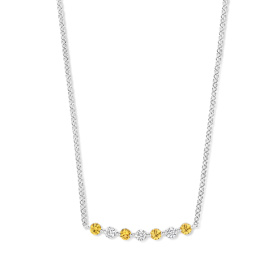 Collier One More  Ischia Basics saphir jaune et Diamants Or Blanc