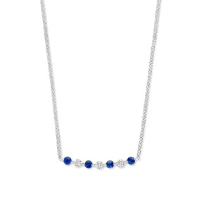 Collier One More  Ischia Basics saphir bleu et Diamants Or Blanc
