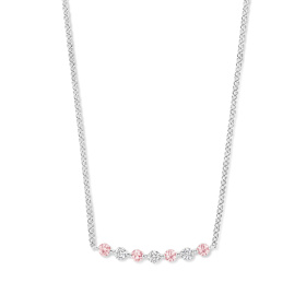 Collier One More  Ischia Basics saphir rose et Diamants Or Blanc
