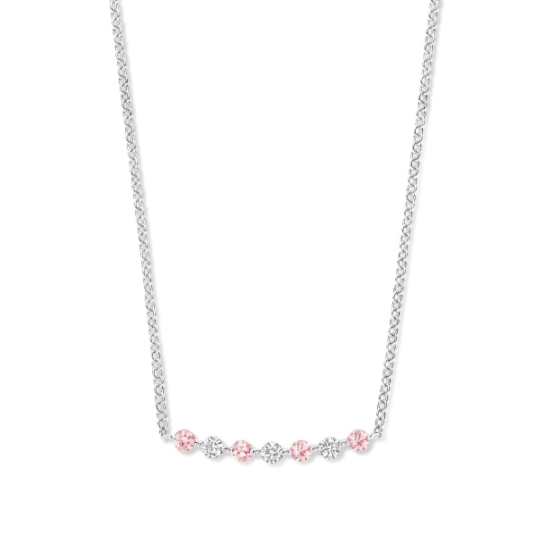 Collier One More  Ischia Basics saphir rose et Diamants Or Blanc
