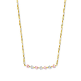 Collier One More  Ischia Basics saphir rose et Diamants Or Jaune