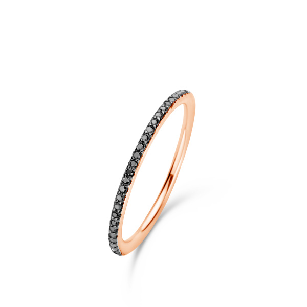 Bague One More  Ischia Basics Diamants noirs Or Rose