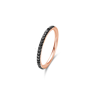 Bague One More  Ischia Basics Diamants noirs Or Rose