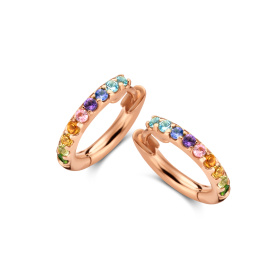 Boucles d'oreilles One More Créoles Ischia Basicspierres fines Or Rose