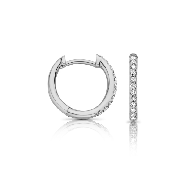 Boucles d'oreilles One More Créoles Ischia Basics Diamants Or Blanc