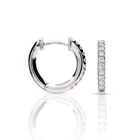 Boucles d'oreilles One More Créoles Ischia Basics Diamants Or Blanc