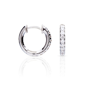 Boucles d'oreilles One More Créoles Ischia Basics Diamants Or Blanc