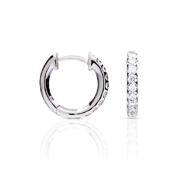 Boucles d'oreilles One More Créoles Ischia Basics Diamants Or Blanc