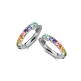 Boucles d'oreilles One More Créoles Ischia Basicspierres fines Or Blanc