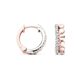 Boucles d'oreilles One More  Ischia Diamants Or Rose et blanc