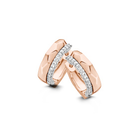 Boucles d'oreilles One More  Ischia Diamants Or Rose et blanc