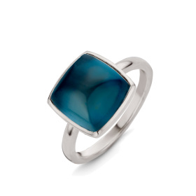 Bague One More  Pantelleria topaze London Blue nacre Or Blanc